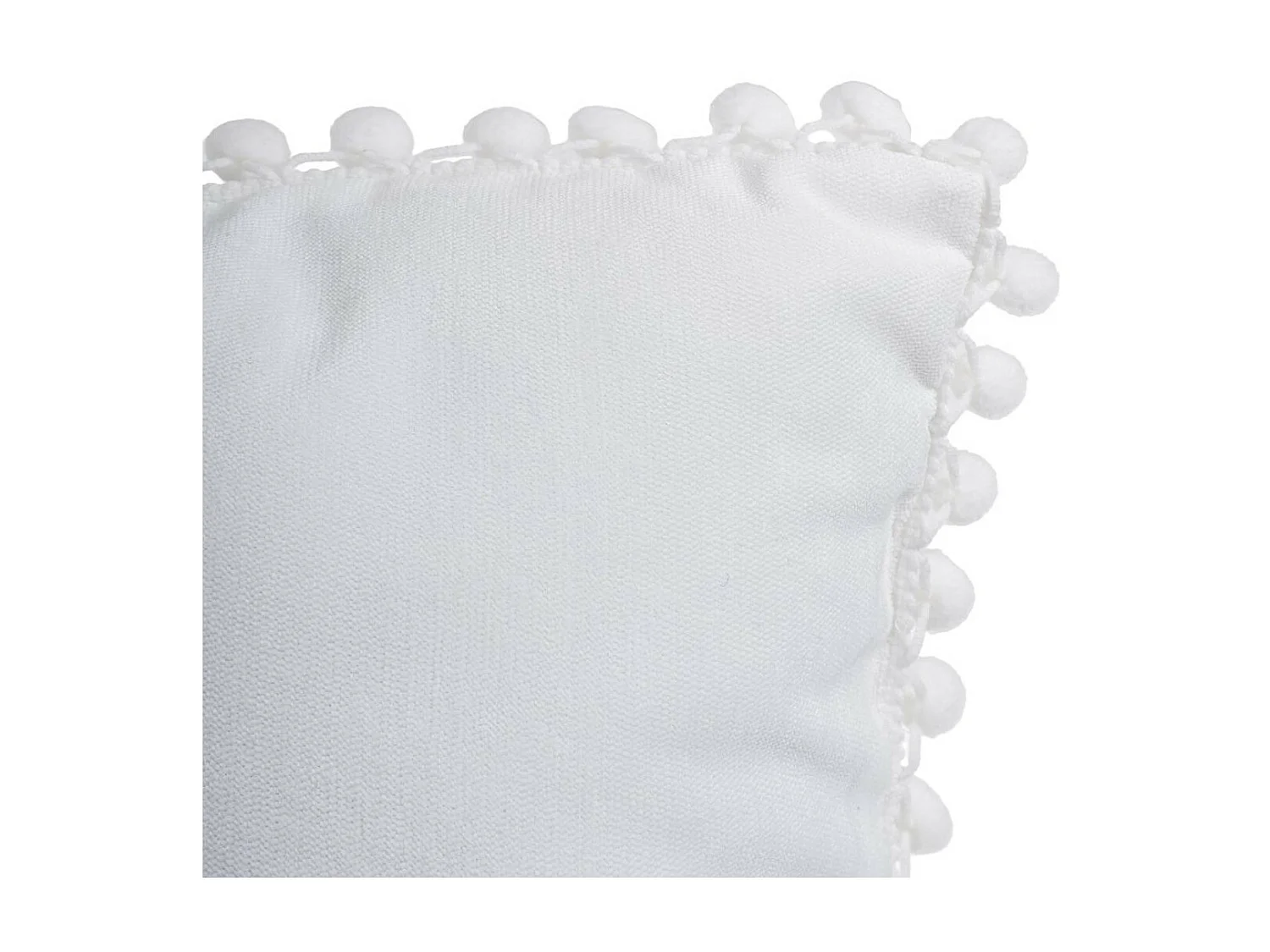 Coussin déhoussable avec Pompons Ivoire 40 x 40 cm