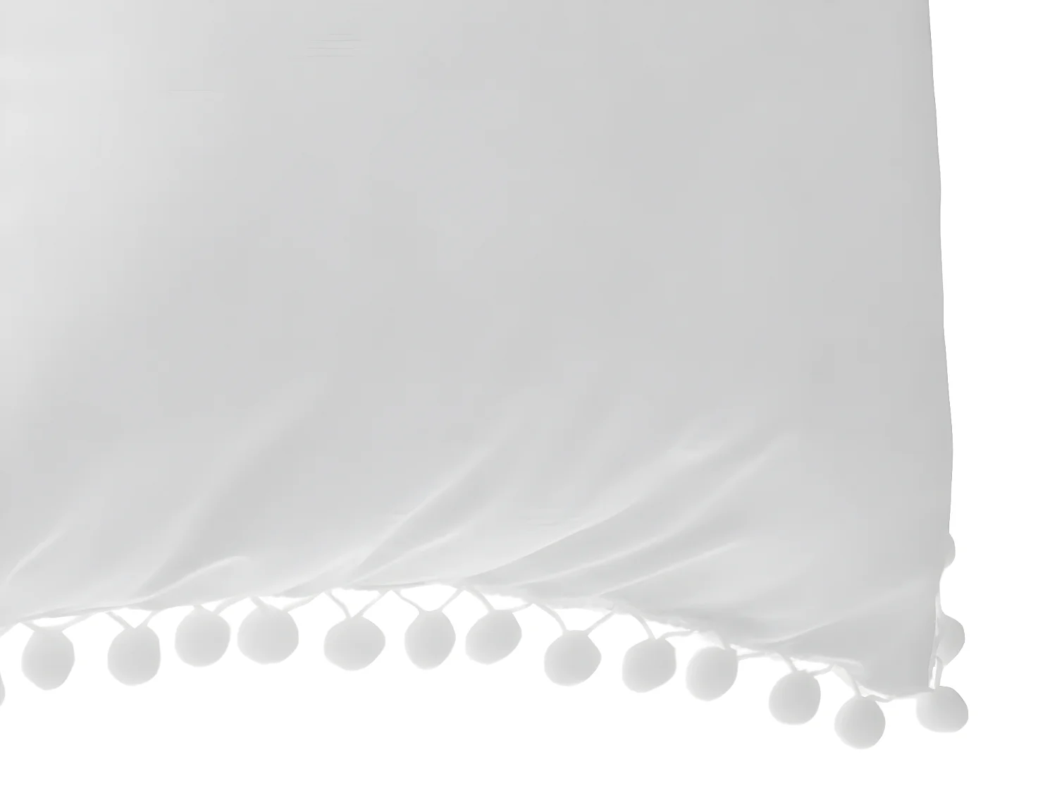 Coussin déhoussable avec Pompons Ivoire 40 x 40 cm