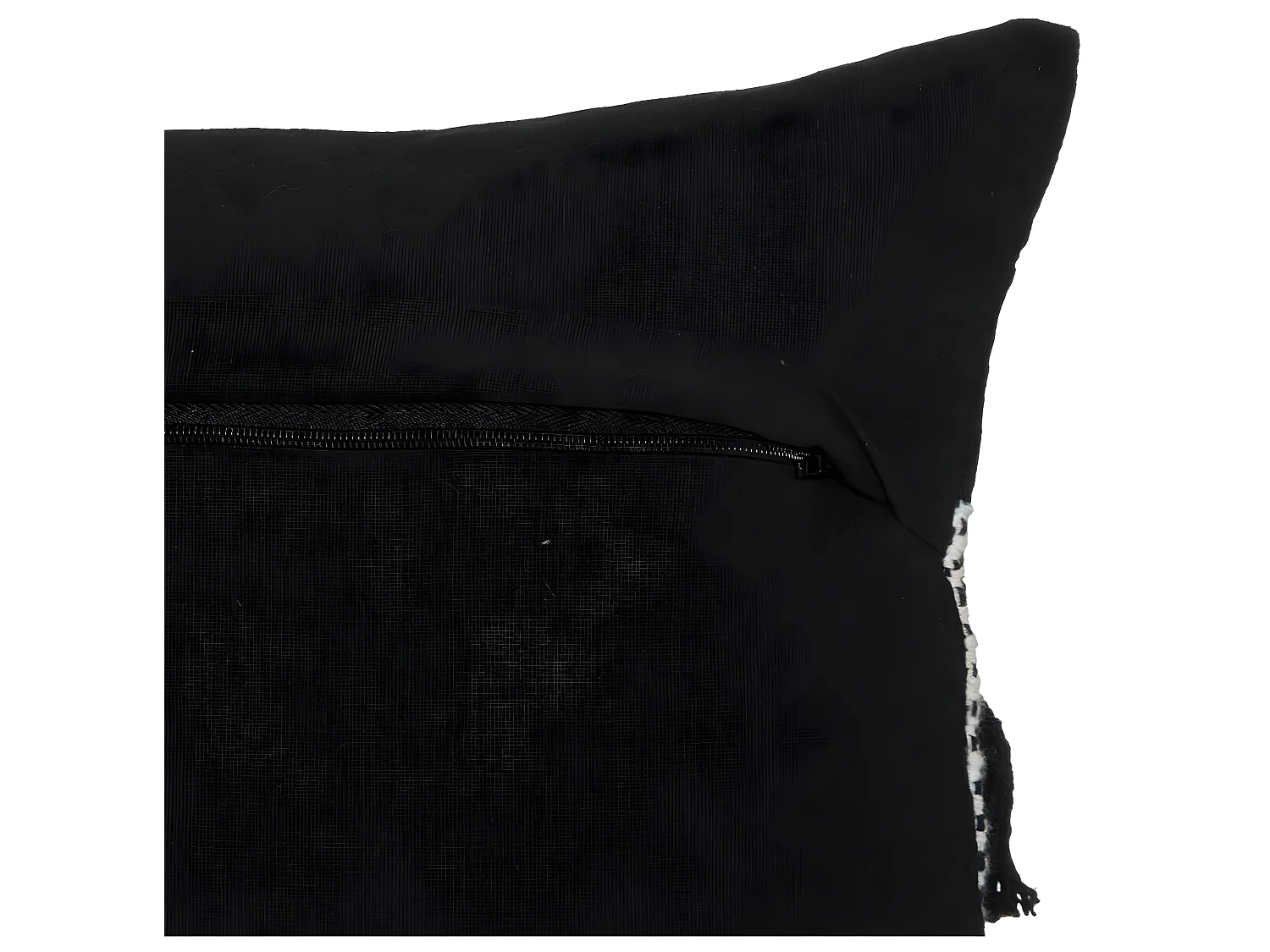 Coussin long déhoussable en Coton Noir & Blanc 35 x 75 cm