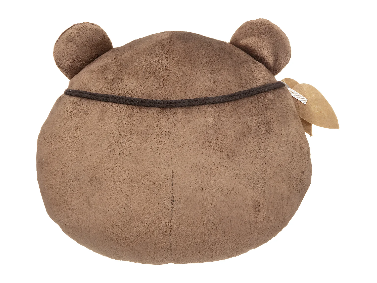 Coussin décoratif Ours marron en velours doux avec broderies 30 x 27 cm