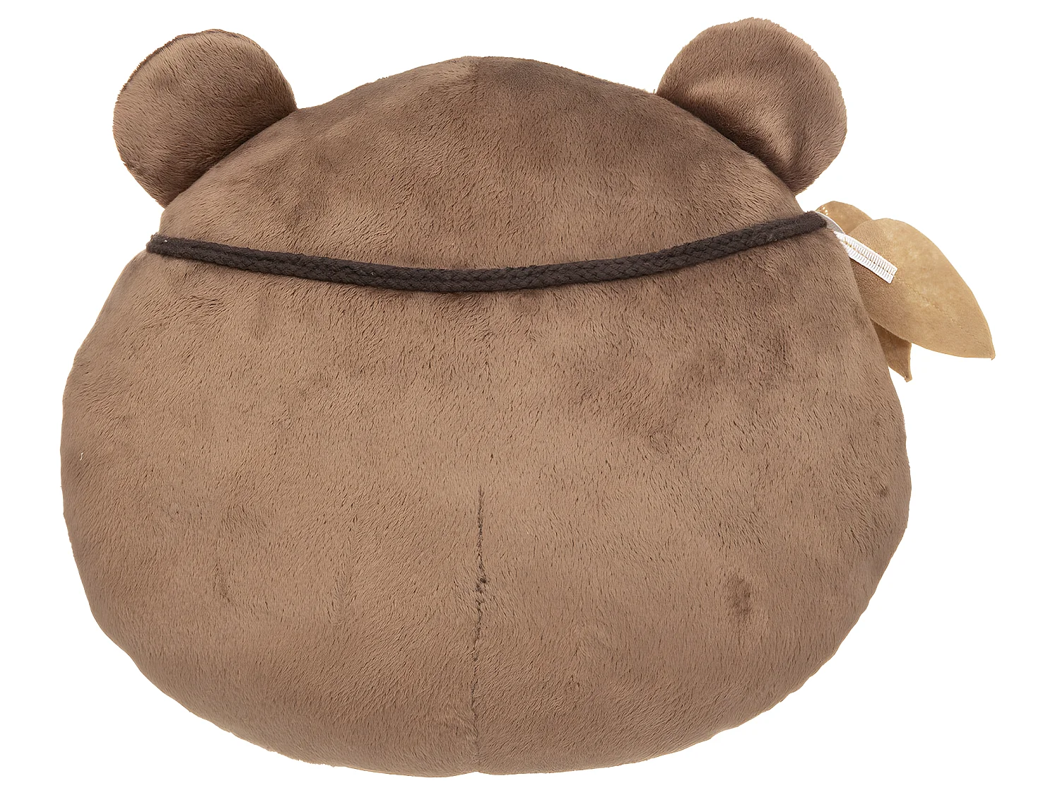 Coussin décoratif Ours marron en velours doux avec broderies 30 x 27 cm