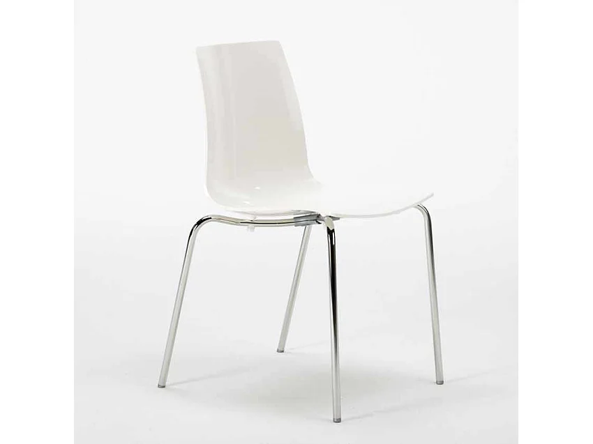 Mesa Redonda Negra 70x70 cm y 2 Sillas De Colores Lollipop Gold - Blanco