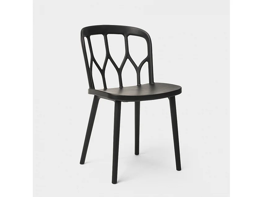 Juego mesa cuadrada negro 70 x 70 cm 2 sillas exterior diseño Saiku Dark - Negro