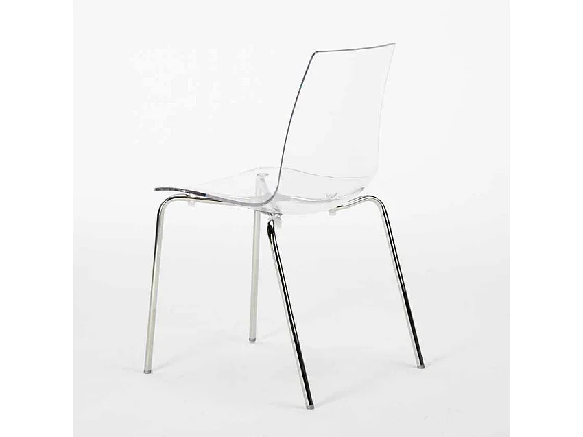 Table Ronde Noire 70x70cm Avec 2 Chaises Colorées Et Transparentes Set Intérieur Bar Café Lollipop Gold - Transparent