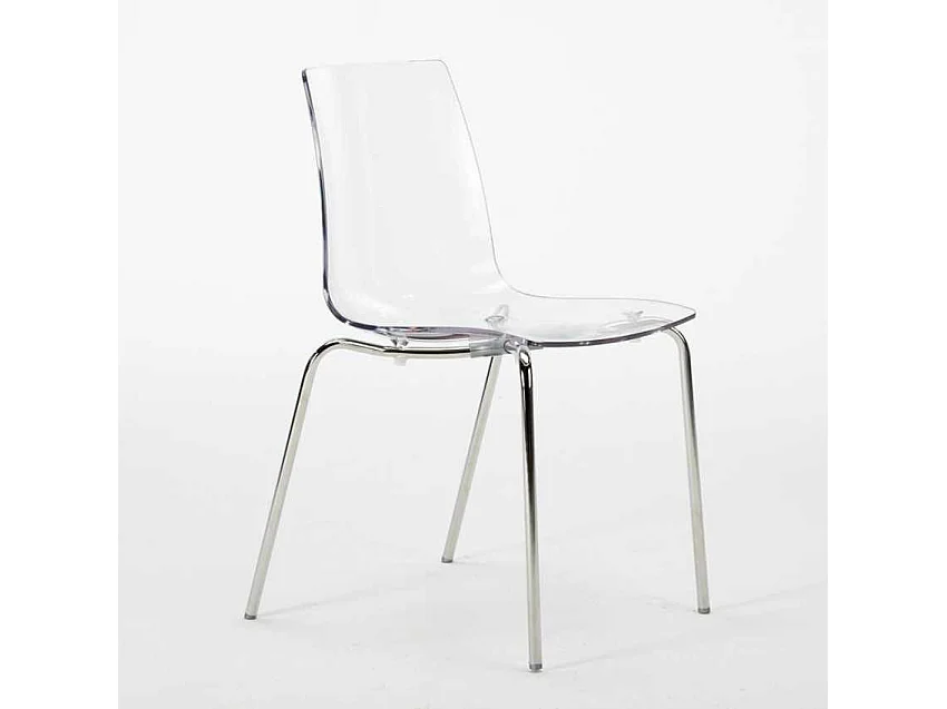 Table Ronde Noire 70x70cm Avec 2 Chaises Colorées Et Transparentes Set Intérieur Bar Café Lollipop Gold - Transparent