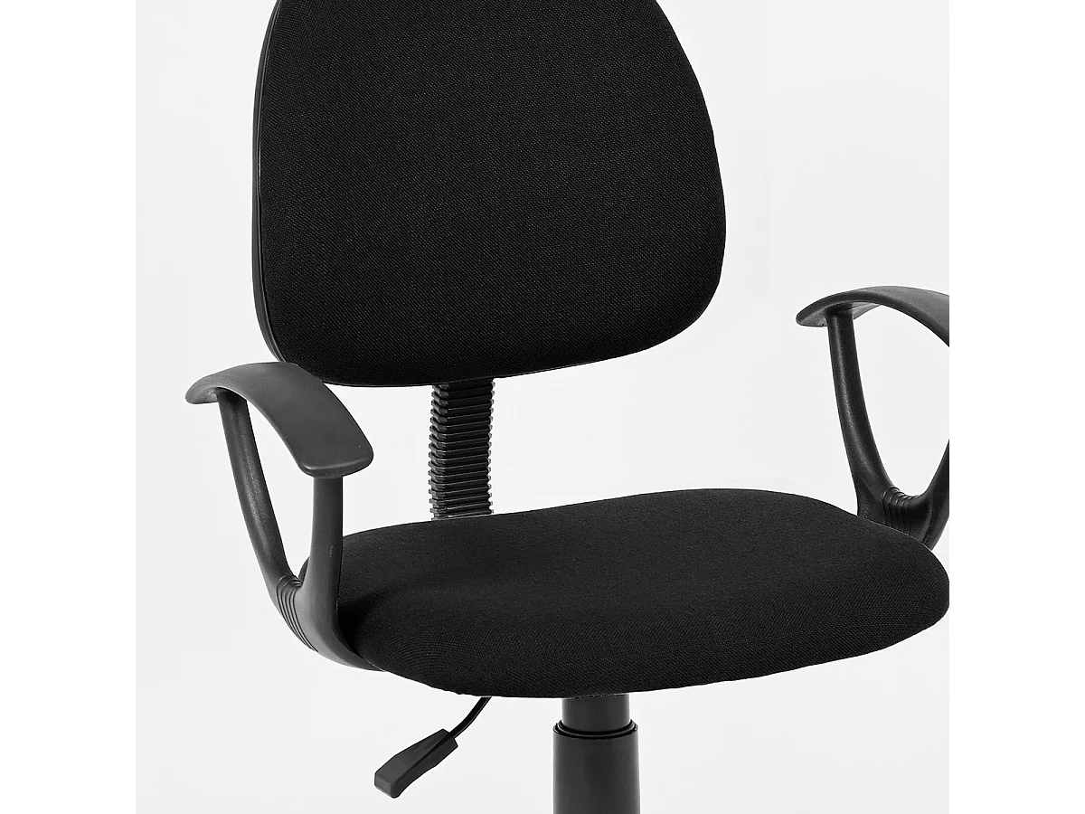 Sedia da scrivania imbottita e girevole in tessuto Atlas - Nero