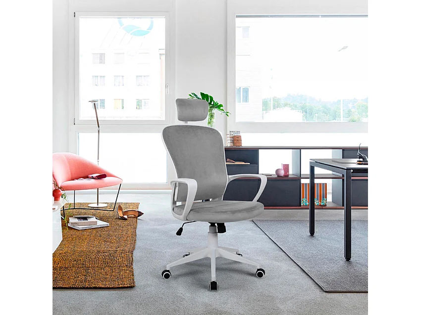 Ergonomischer Bürostuhl aus Stoff mit Kopfstütze Im Sepang Moon-Design