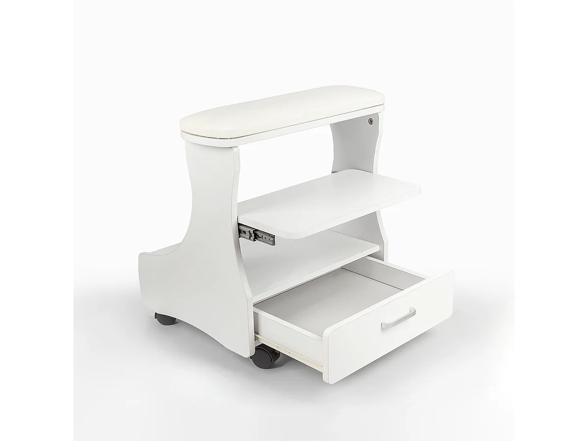 Poggiapiedi pedicure estetica con cuscino cassetto e 4 ruote Kaekoon