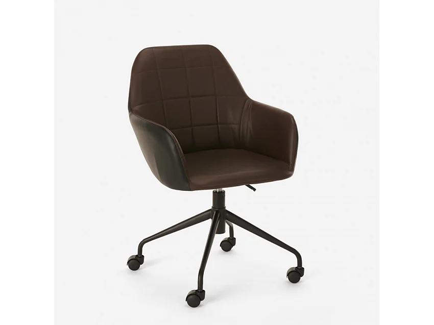 Modernes Design gepolstert Drehstuhl Büro höhenverstellbar Narew - Braun