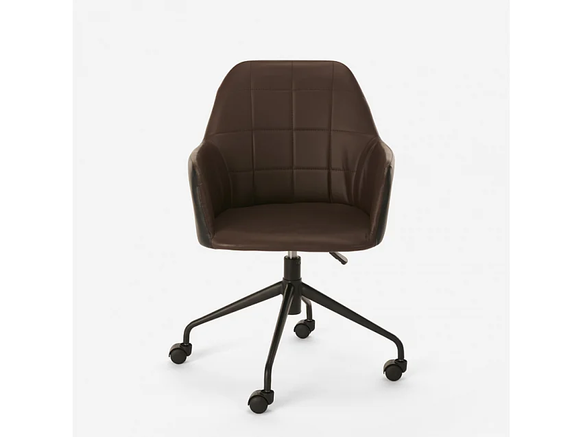 Modernes Design gepolstert Drehstuhl Büro höhenverstellbar Narew - Braun