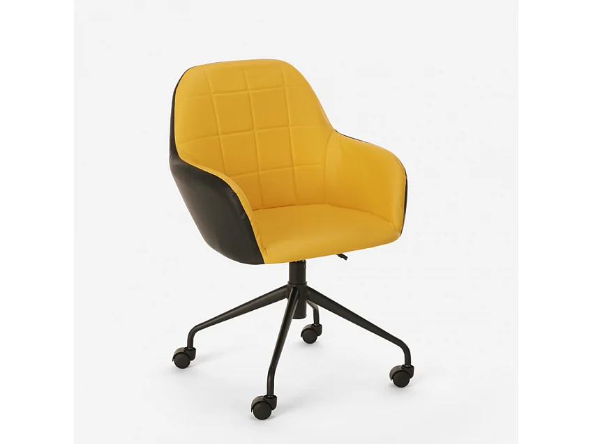 Modernes Design gepolstert Drehstuhl Büro höhenverstellbar Narew - Gelb
