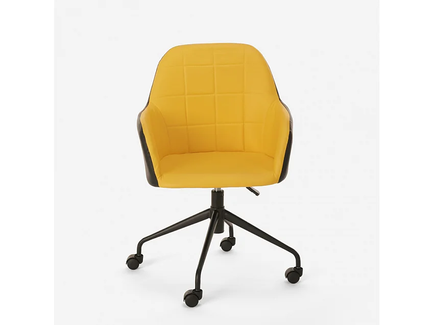 Modernes Design gepolstert Drehstuhl Büro höhenverstellbar Narew - Gelb