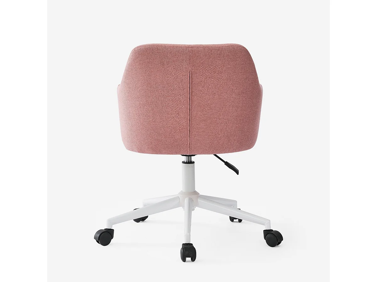 Stuhl drehbar aus Stoff mit Armlehnen Büro Homeoffice Kivri - Pink