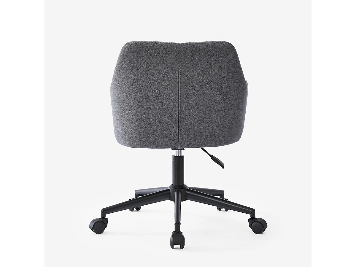Stuhl drehbar aus Stoff mit Armlehnen Büro Homeoffice Kivri - Dunkel Grau