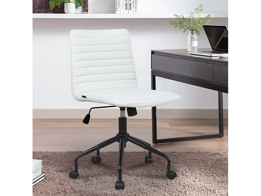 Silla de oficina de diseño regulable ergonómica tejido blanco Zolder Light