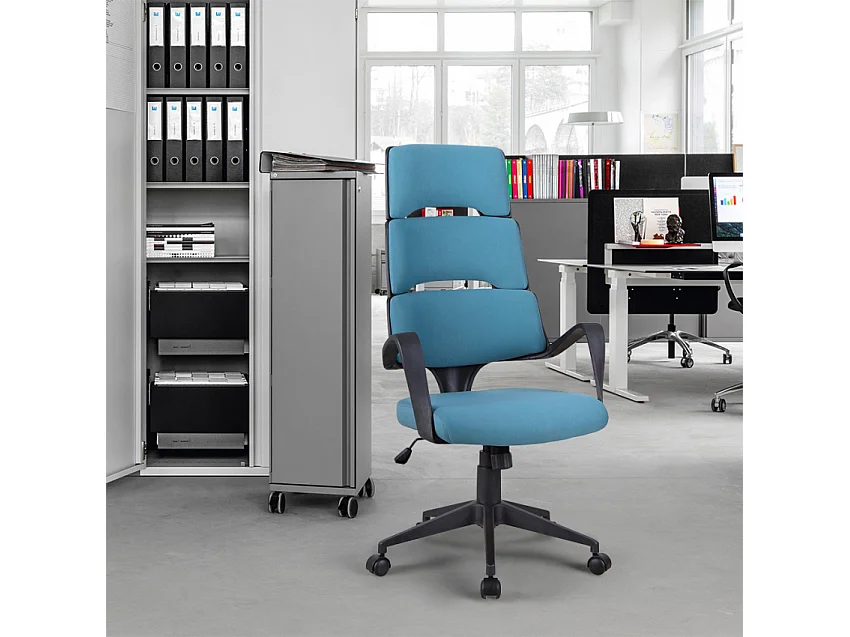Silla de oficina ergonómica de altura regulable tejida Motegi Ocean