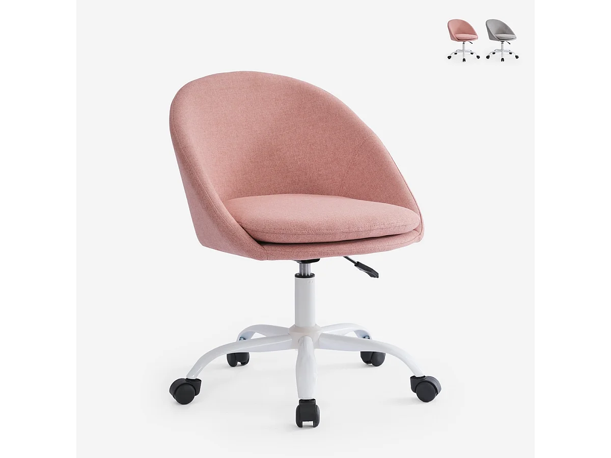 Stuhl Büro drehbar aus Stoff höhenverstellbar Mikro - Pink