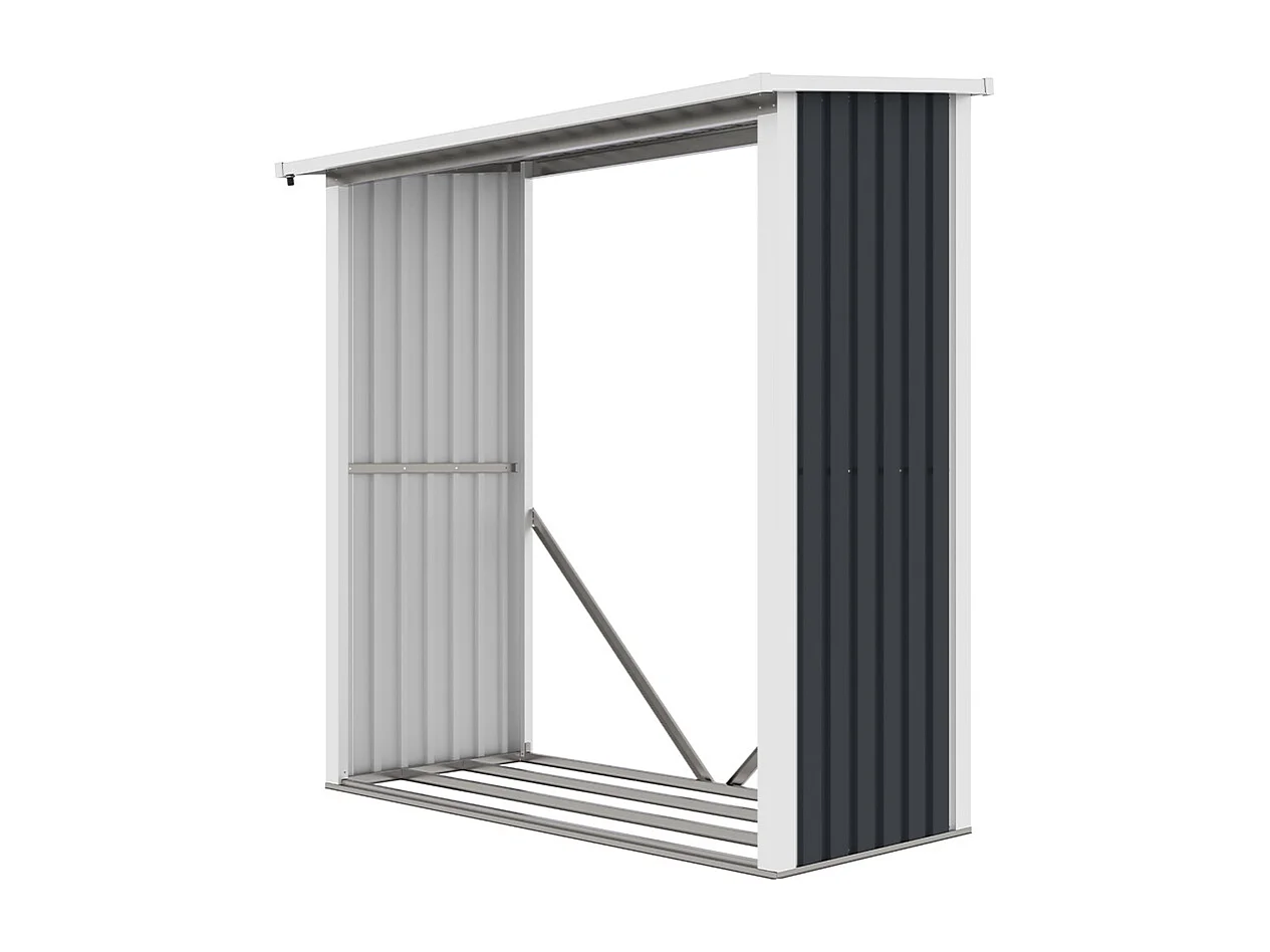 Leñera de jardín de metal para exterior 182x89x190 cm Vipiteno
