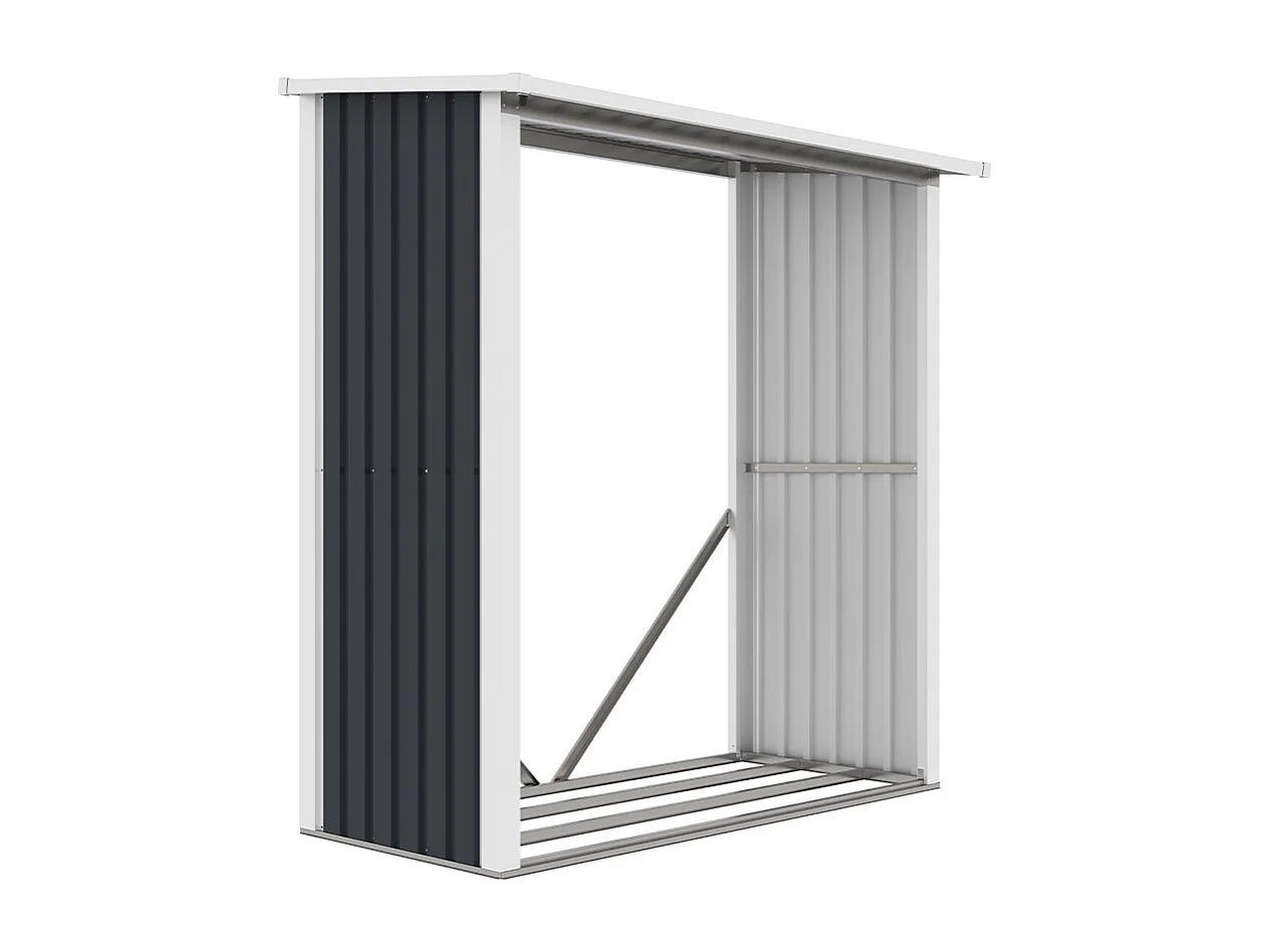 Leñera de jardín de metal para exterior 182x89x190 cm Vipiteno