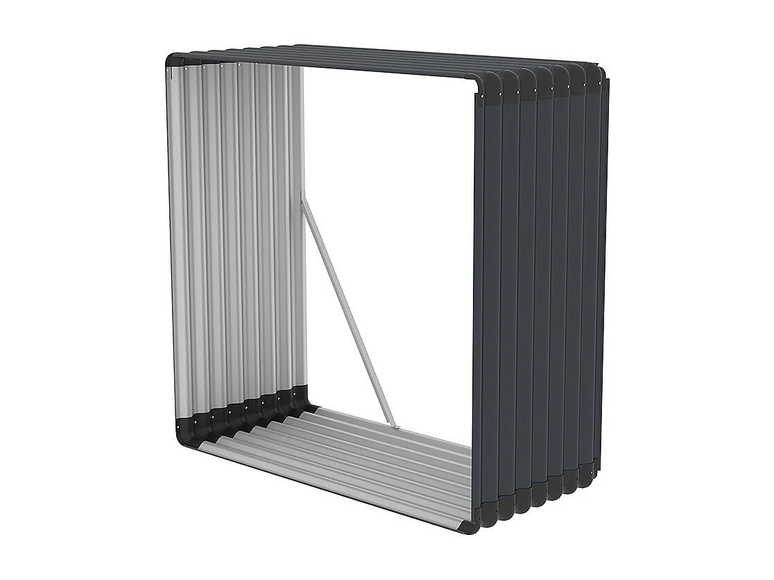 Legnaia da esterno giardino in metallo 110x52x110cm Livigno