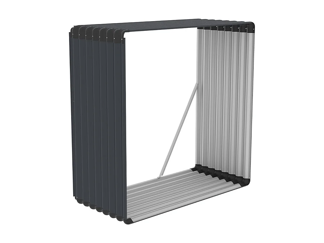 Legnaia da esterno giardino in metallo 110x52x110cm Livigno