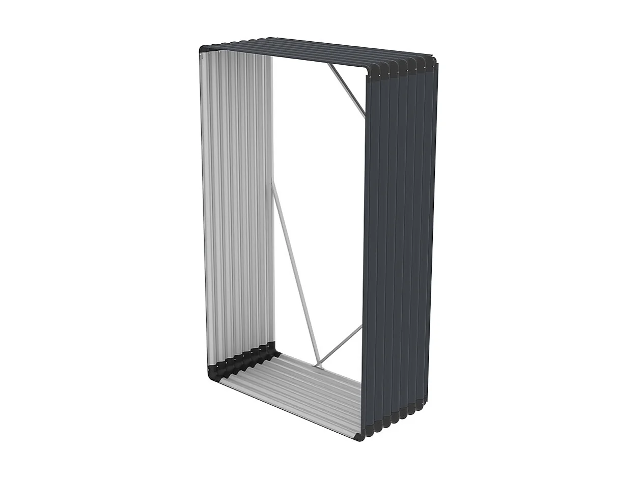 Leñera para jardín de metal para exterior 110x52x180 cm Courmayeur