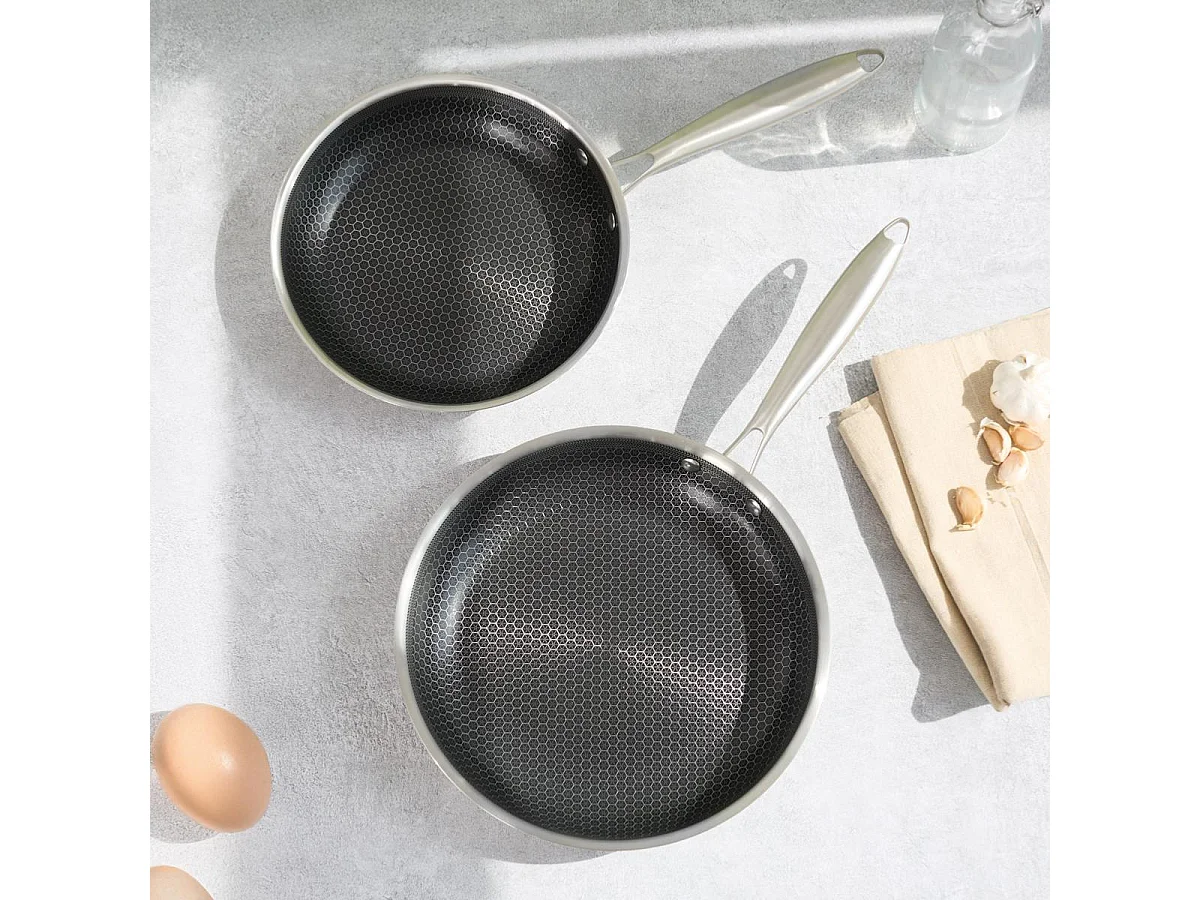 Set de 2 poêles 24/28cm triplex - "BlackSteel"