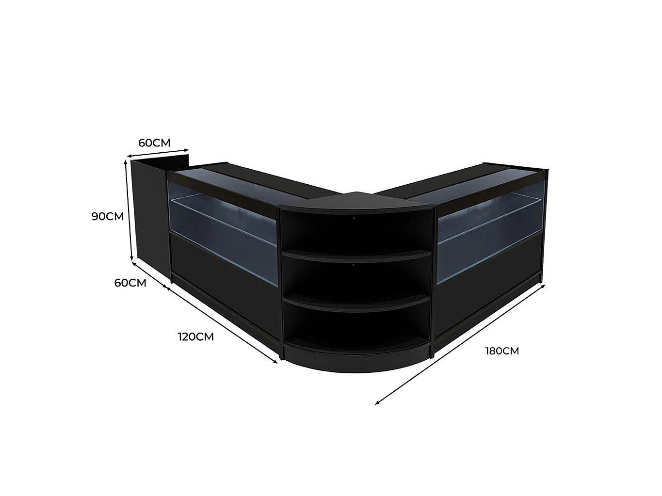 Sada LED svietidiel Eclipse pre pulty LM60, TB60 a 2 x C1200 - čierna