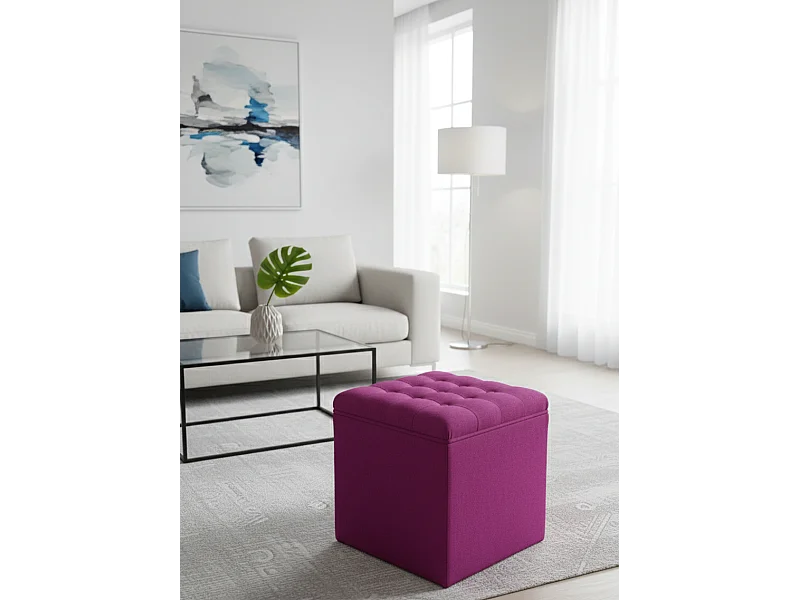 Pouf da interno fucsia in stoffa
