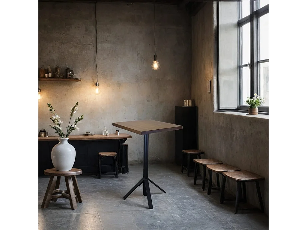 Tavolo bar alto artigianale legno faggio