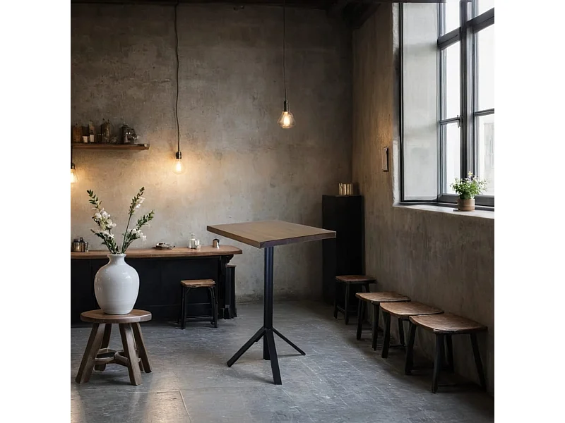 Tavolo bar alto artigianale legno faggio