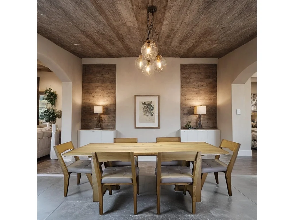 Tavolo da pranzo artigianale rovere bordo inclinato