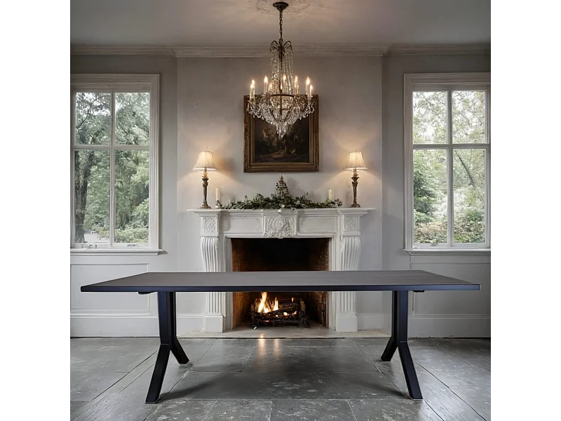 Tavolo da pranzo artigianale faggio nero