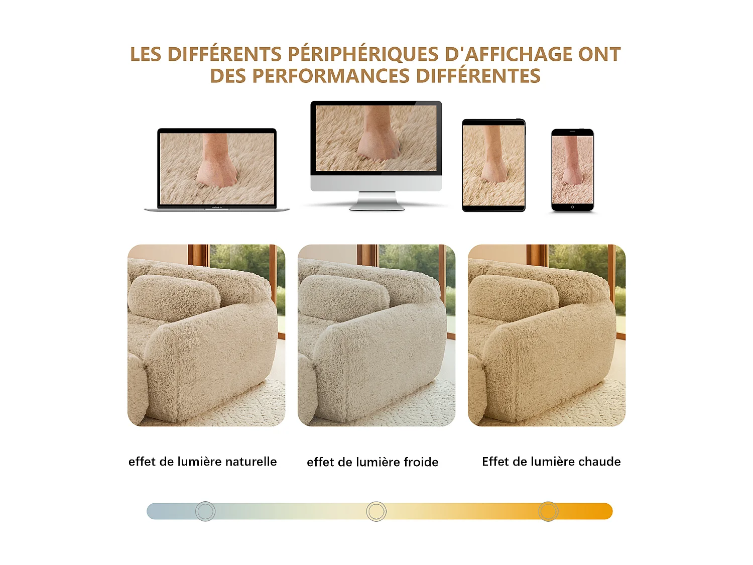 Canapé d'angle Modulable en Forme de U, en tissu peluche, avec 2 pouf et 4 coussins, 378x179x73cm, Kaki