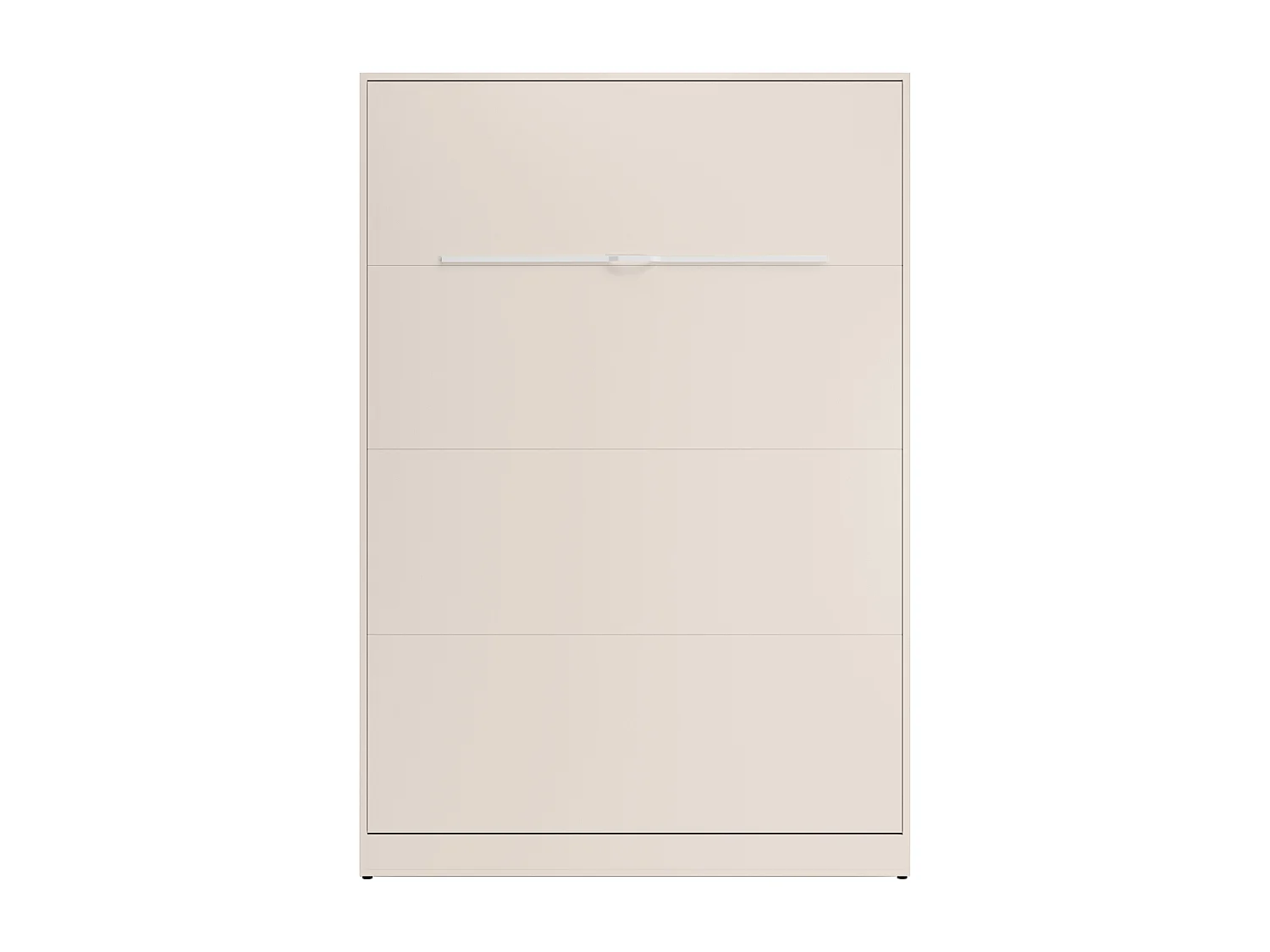 Lit escamotable 160 x 200 cm - Ouverture verticale manuelle - Avec LEDs - Beige + Matelas - RAPILI