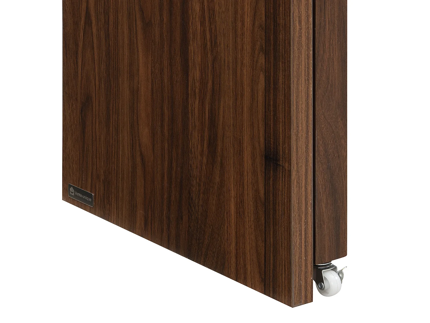 Bureau console extensible avec 2 tiroirs – Effet travertin et naturel foncé - LOAVIA