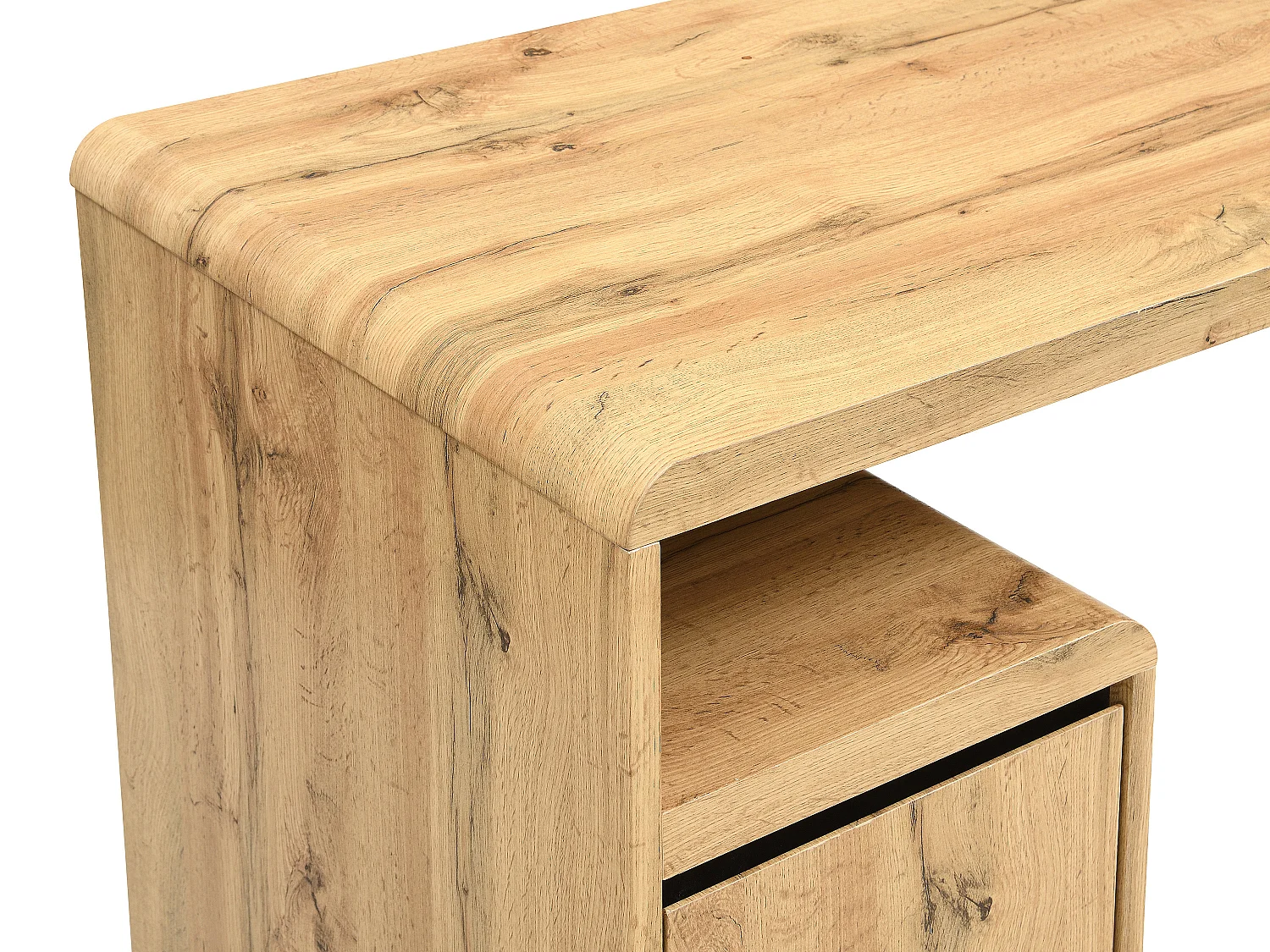 Bureau avec rangements - MDF – Coloris : Naturel et noir - SERGUEI
