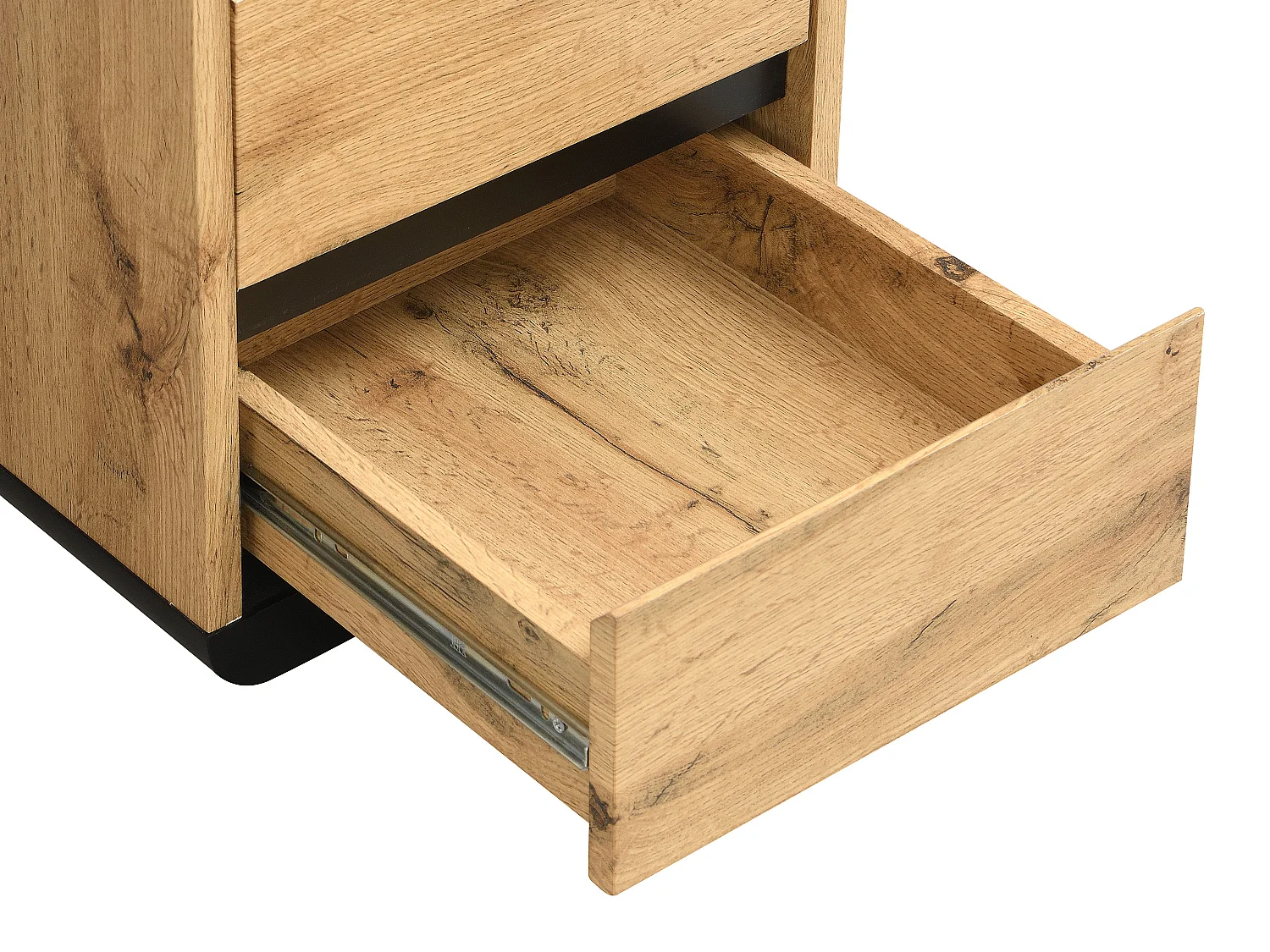 Bureau avec rangements - MDF – Coloris : Naturel et noir - SERGUEI