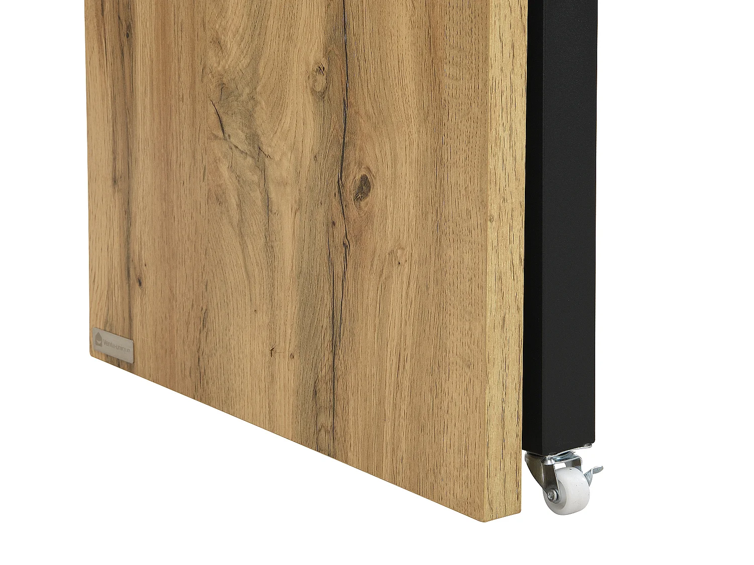 Bureau console extensible avec 2 tiroirs – Coloris : Naturel et noir - LOAVIA