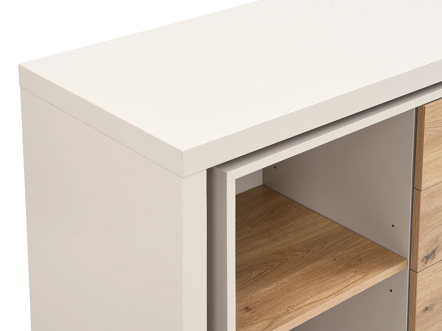 Bureau extensible avec plateau pivotant 360° - MDF – Beige et naturel – PAVELO