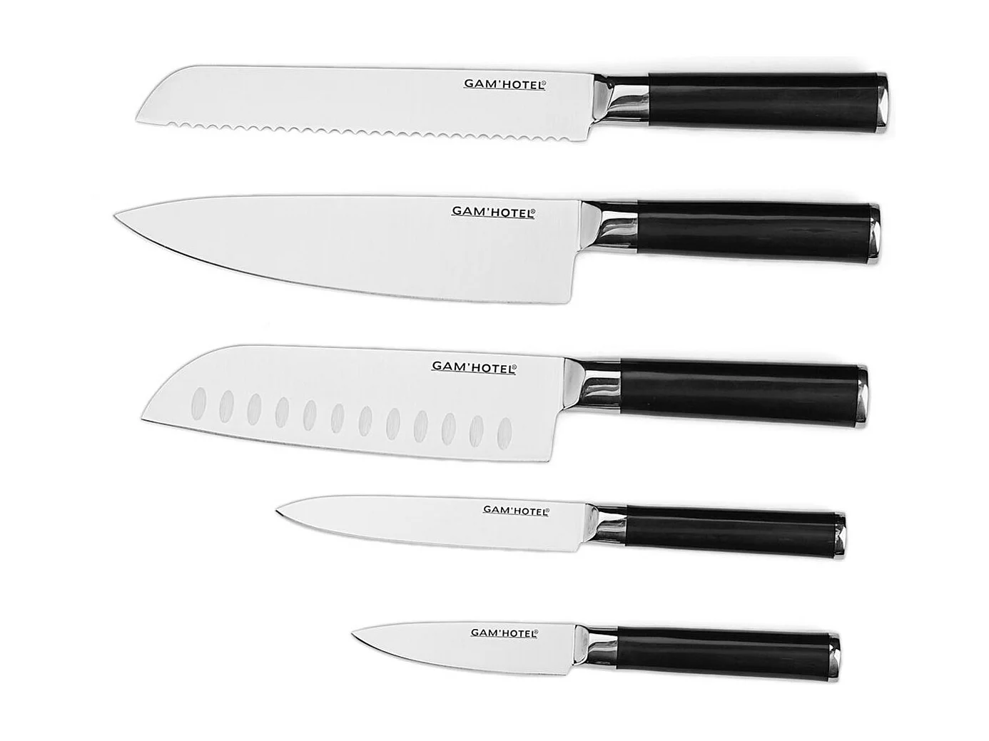 Bloc 5 couteaux - "Steel"