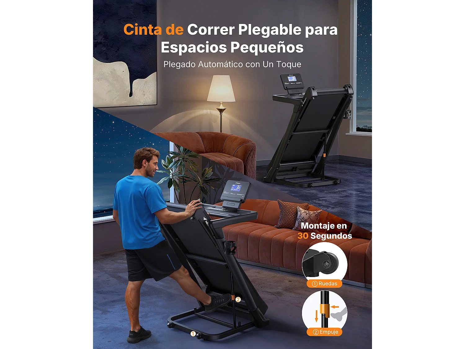 Tapis de Course MERACH, Bluetooth, LCD, Moteur Puissant, Inclinaison Automatique, Bande Silencieuse, 20 Programmes, Compatible Avec une Application
