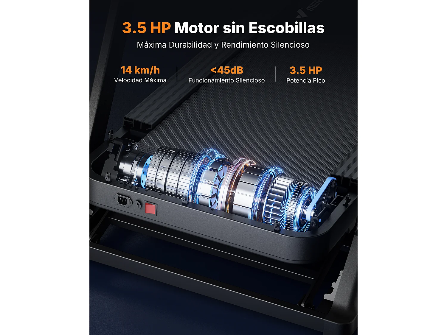 Tapis de Course MERACH, Bluetooth, LCD, Moteur Puissant, Inclinaison Automatique, Bande Silencieuse, 20 Programmes, Compatible Avec une Application