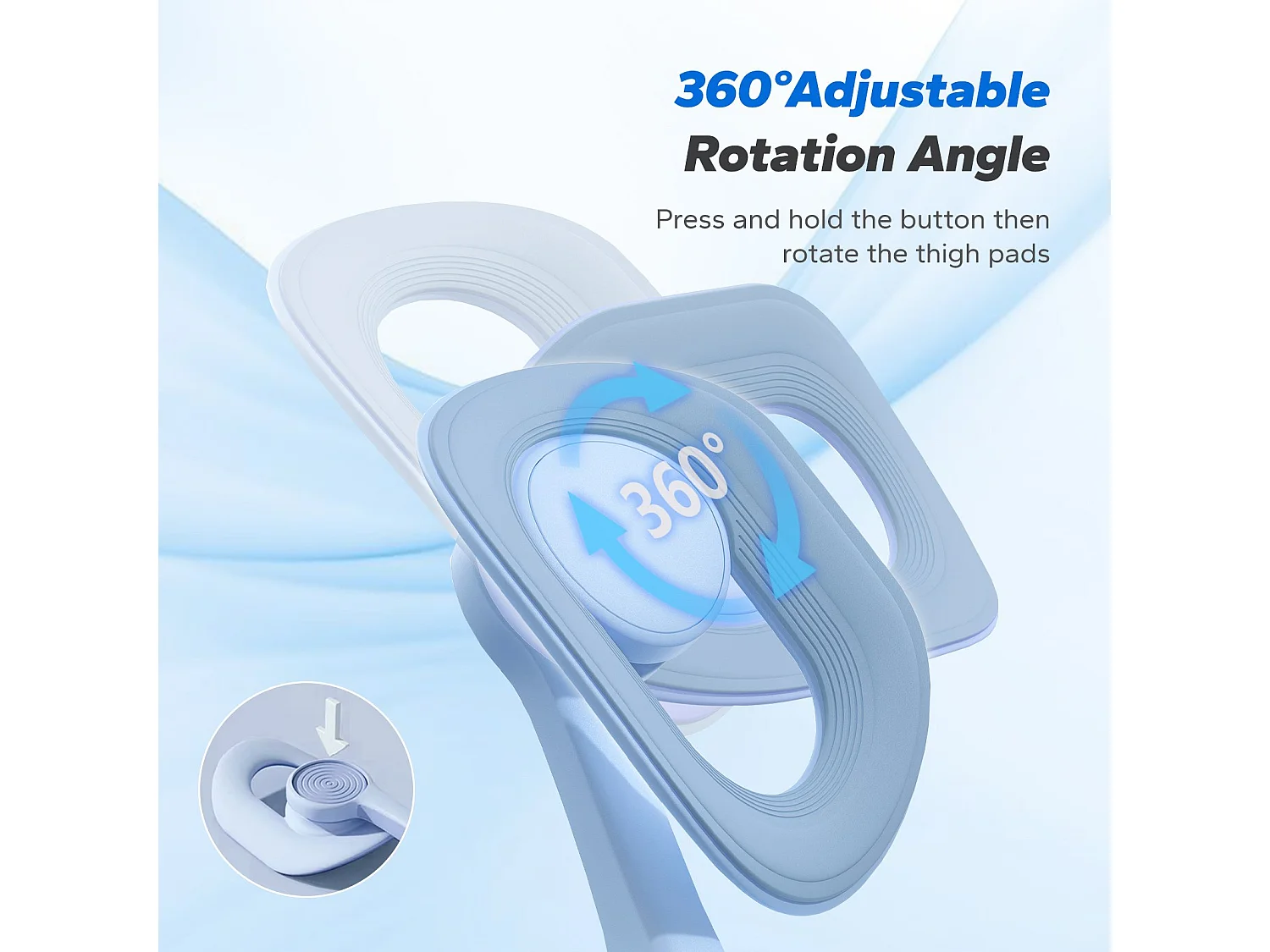 LEG TRAINER MERACH, Rotation à 360°, Design Ergonomique, Silencieux, Ressort Haute Résistance, Avec Bandes de Résistance, Portable, Bleu