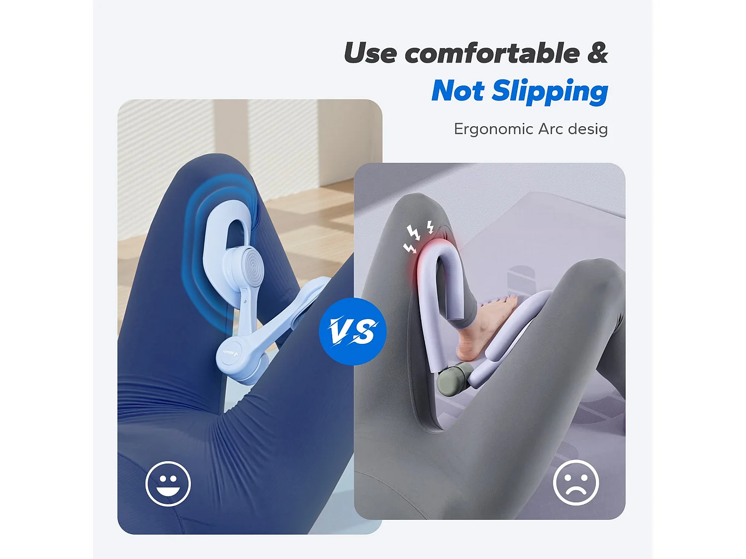 LEG TRAINER MERACH, Rotation à 360°, Design Ergonomique, Silencieux, Ressort Haute Résistance, Avec Bandes de Résistance, Portable, Bleu