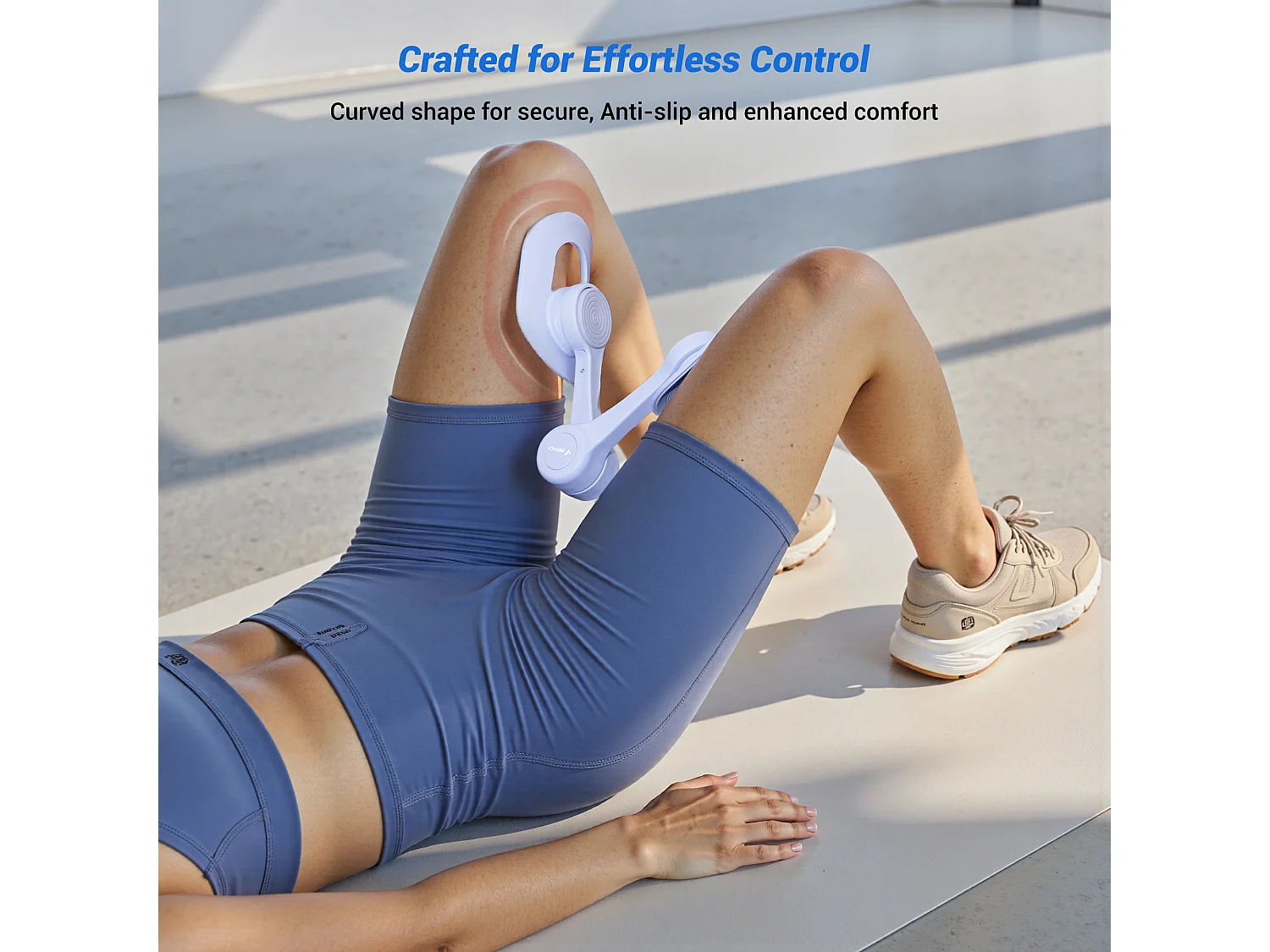 Leg Trainer MERACH, Rotazione di 360°, Design Ergonomico, Silenzioso, Molla ad Alta Resistenza, con Bande di Resistenza, Portatile, Blu