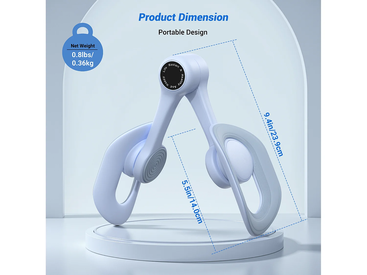 Leg Trainer MERACH, Rotazione di 360°, Design Ergonomico, Silenzioso, Molla ad Alta Resistenza, con Bande di Resistenza, Portatile, Blu