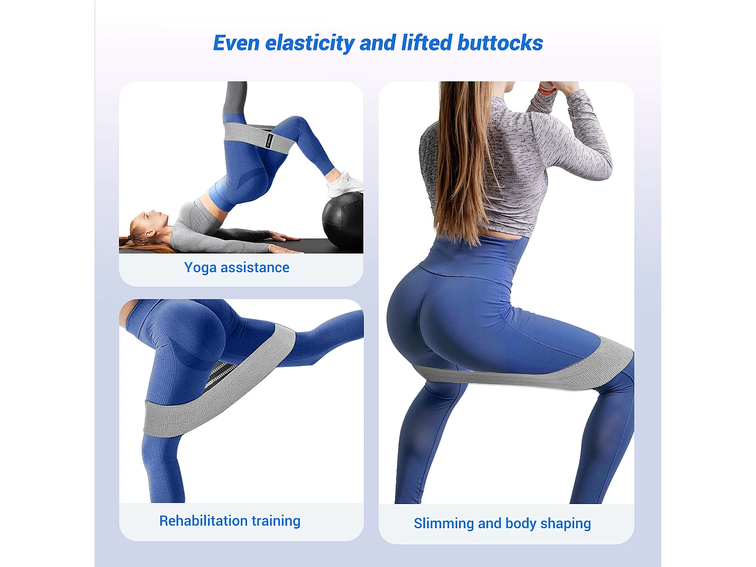 Leg Trainer MERACH, Rotazione di 360°, Design Ergonomico, Silenzioso, Molla ad Alta Resistenza, con Bande di Resistenza, Portatile, Blu