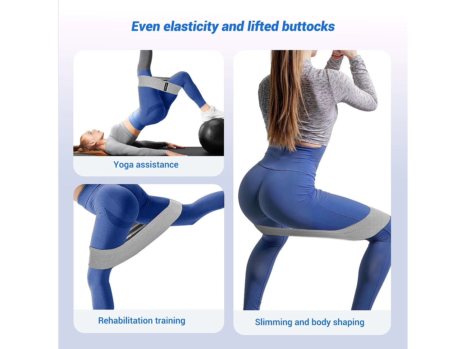 LEG TRAINER MERACH, Rotation à 360°, Design Ergonomique, Silencieux, Ressort Haute Résistance, Avec Bandes de Résistance, Portable, Bleu