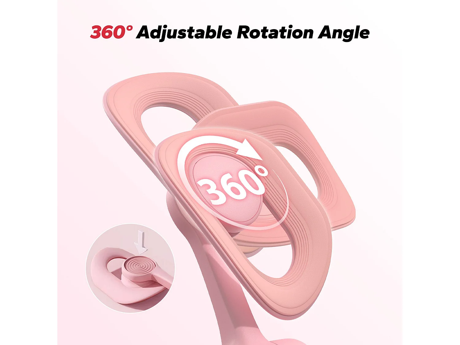 LEG TRAINER MERACH, Rotation à 360°, Design Ergonomique, Silencieux, Ressort Haute Résistance, Avec Bandes de Résistance, Portable, Rose